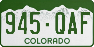 CO license plate 945QAF