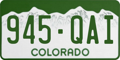 CO license plate 945QAI