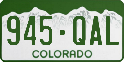 CO license plate 945QAL