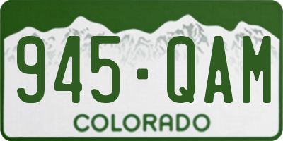 CO license plate 945QAM