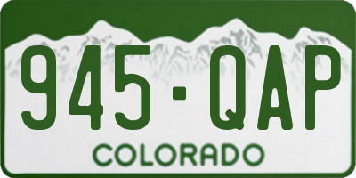CO license plate 945QAP