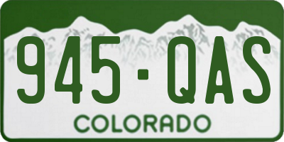 CO license plate 945QAS