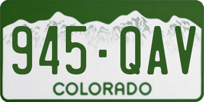 CO license plate 945QAV