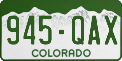 CO license plate 945QAX