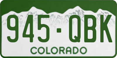 CO license plate 945QBK