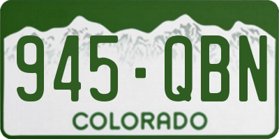 CO license plate 945QBN