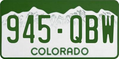 CO license plate 945QBW