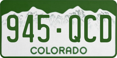 CO license plate 945QCD