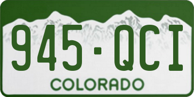 CO license plate 945QCI