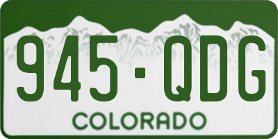 CO license plate 945QDG
