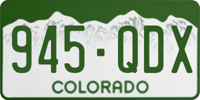 CO license plate 945QDX