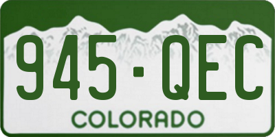 CO license plate 945QEC