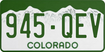 CO license plate 945QEV