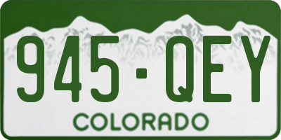 CO license plate 945QEY