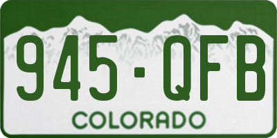 CO license plate 945QFB
