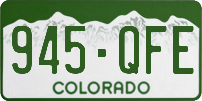 CO license plate 945QFE