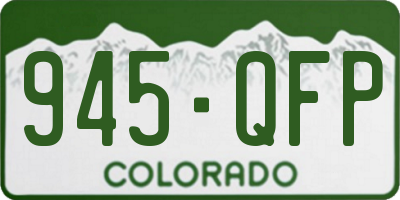 CO license plate 945QFP