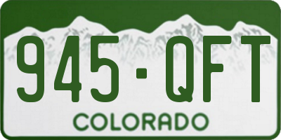 CO license plate 945QFT