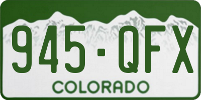 CO license plate 945QFX