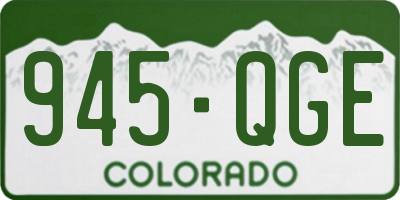 CO license plate 945QGE