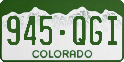 CO license plate 945QGI