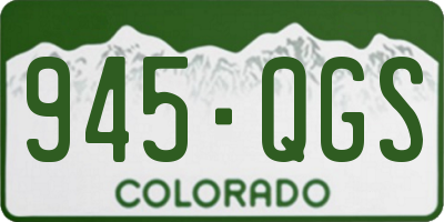 CO license plate 945QGS