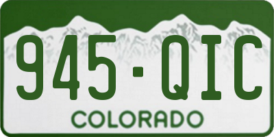 CO license plate 945QIC