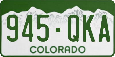 CO license plate 945QKA