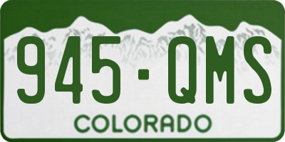 CO license plate 945QMS