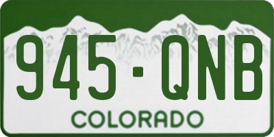 CO license plate 945QNB