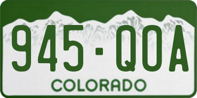 CO license plate 945QOA