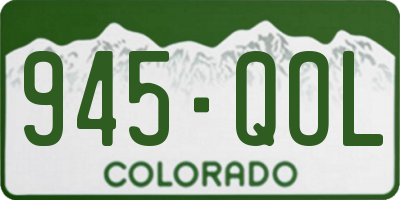 CO license plate 945QOL