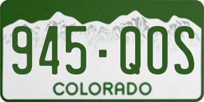 CO license plate 945QOS