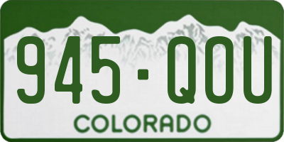 CO license plate 945QOU