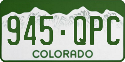 CO license plate 945QPC