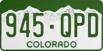 CO license plate 945QPD