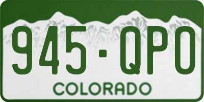 CO license plate 945QPO
