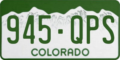 CO license plate 945QPS