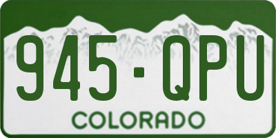 CO license plate 945QPU