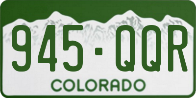 CO license plate 945QQR