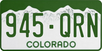 CO license plate 945QRN