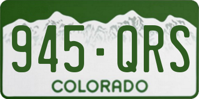 CO license plate 945QRS