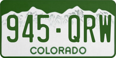 CO license plate 945QRW