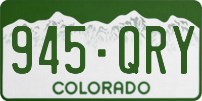 CO license plate 945QRY