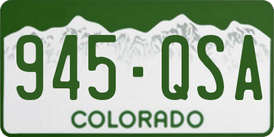 CO license plate 945QSA