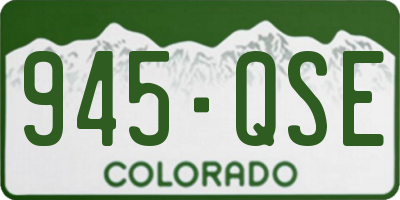 CO license plate 945QSE