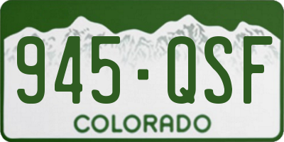 CO license plate 945QSF