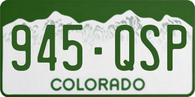 CO license plate 945QSP