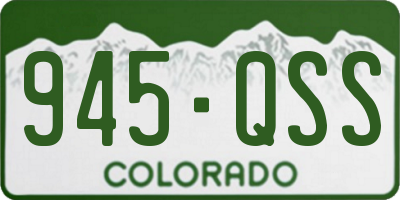CO license plate 945QSS
