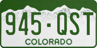 CO license plate 945QST
